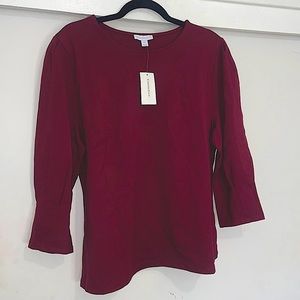Puff Shoulder Tee - wine
